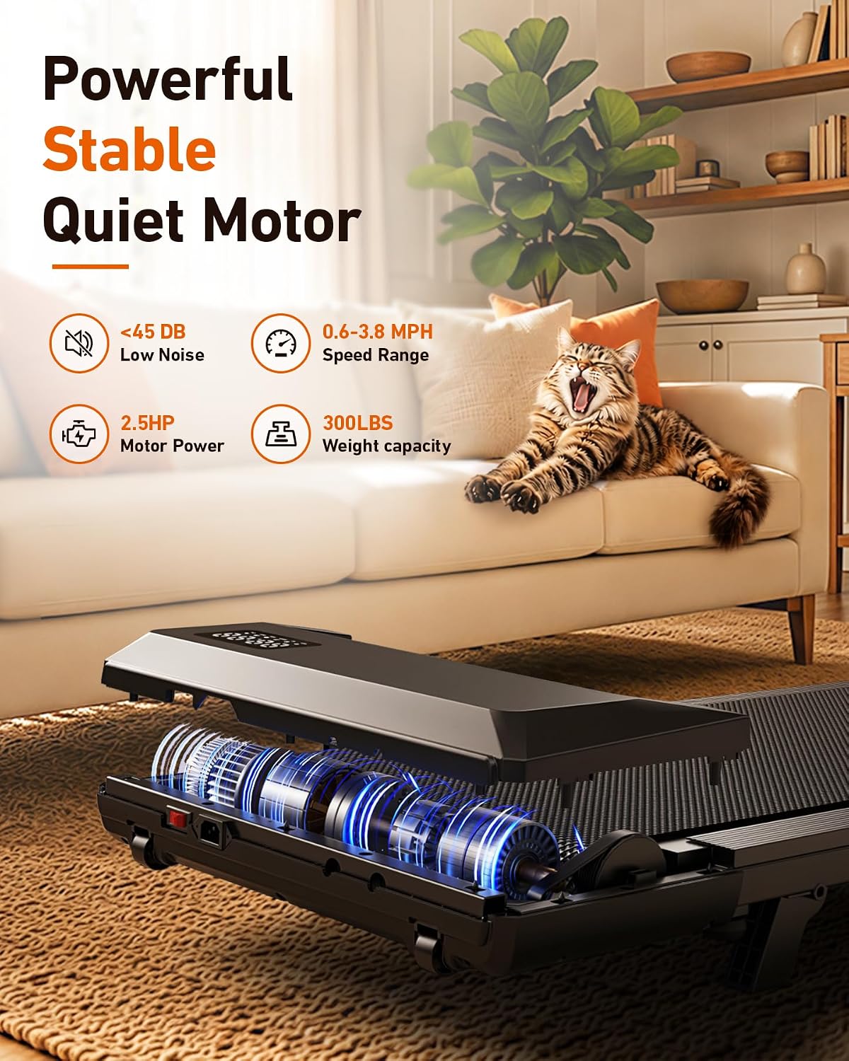 Thumbnail 2 de Superun BA10-Inc Walking Pad Treadmill, 6% Incline, 2.5 HP, 300 lb Capacity