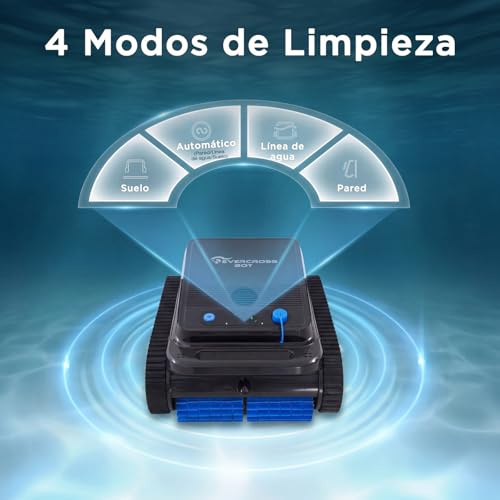Detalle de EVERCROSS BOT U8: Robot limpiapiscinas sin cable con app para fondo, paredes y línea de agua