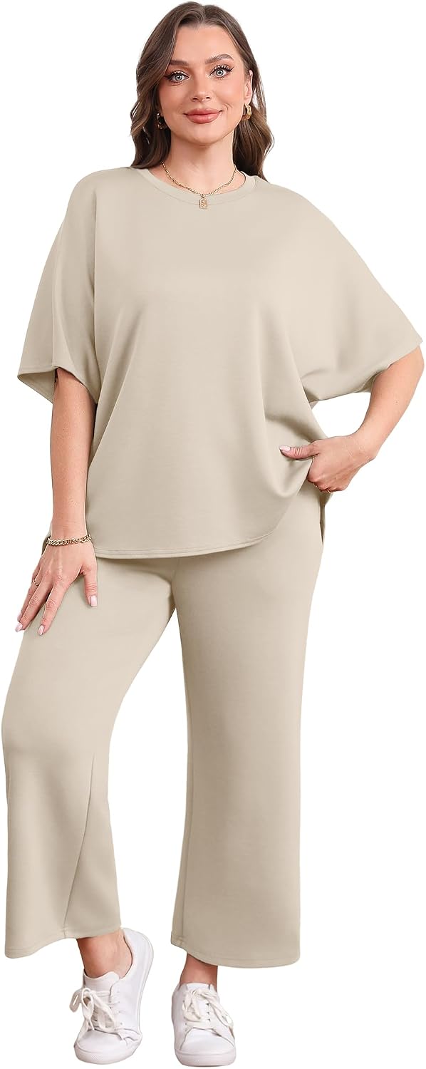 Detalle 2 de Sampeel Women's Two-Piece Set with Wide-Leg Crop Pants
