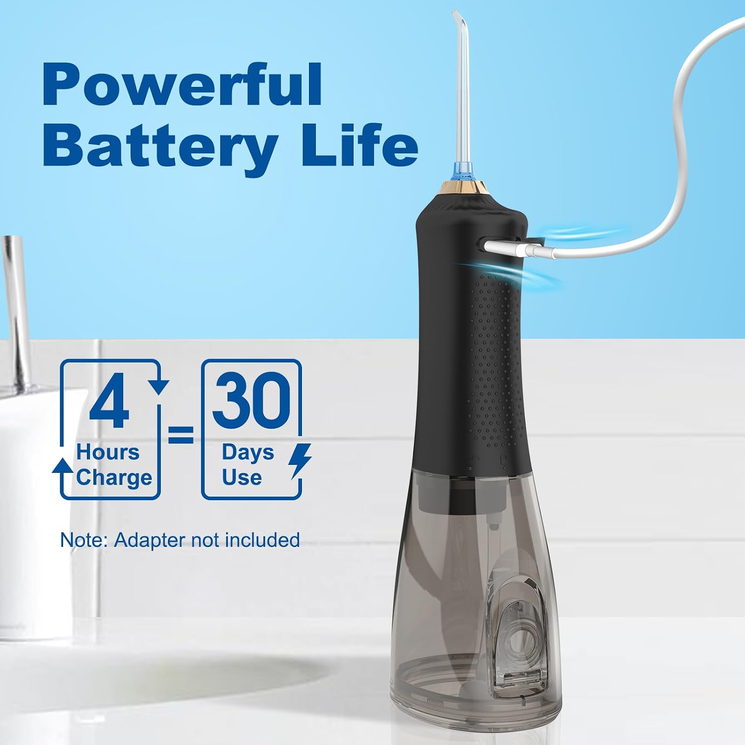 Thumbnail 3 de WellLeo Cordless Water Flosser (300ML) with 5 Modes, 5 Jet Tips and IPX7 Waterproof Design