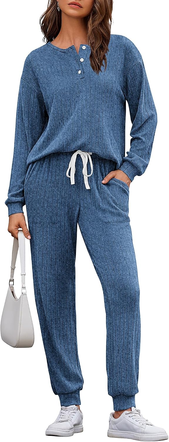 Detalle de Ekouaer Women's Knit Lounge Set