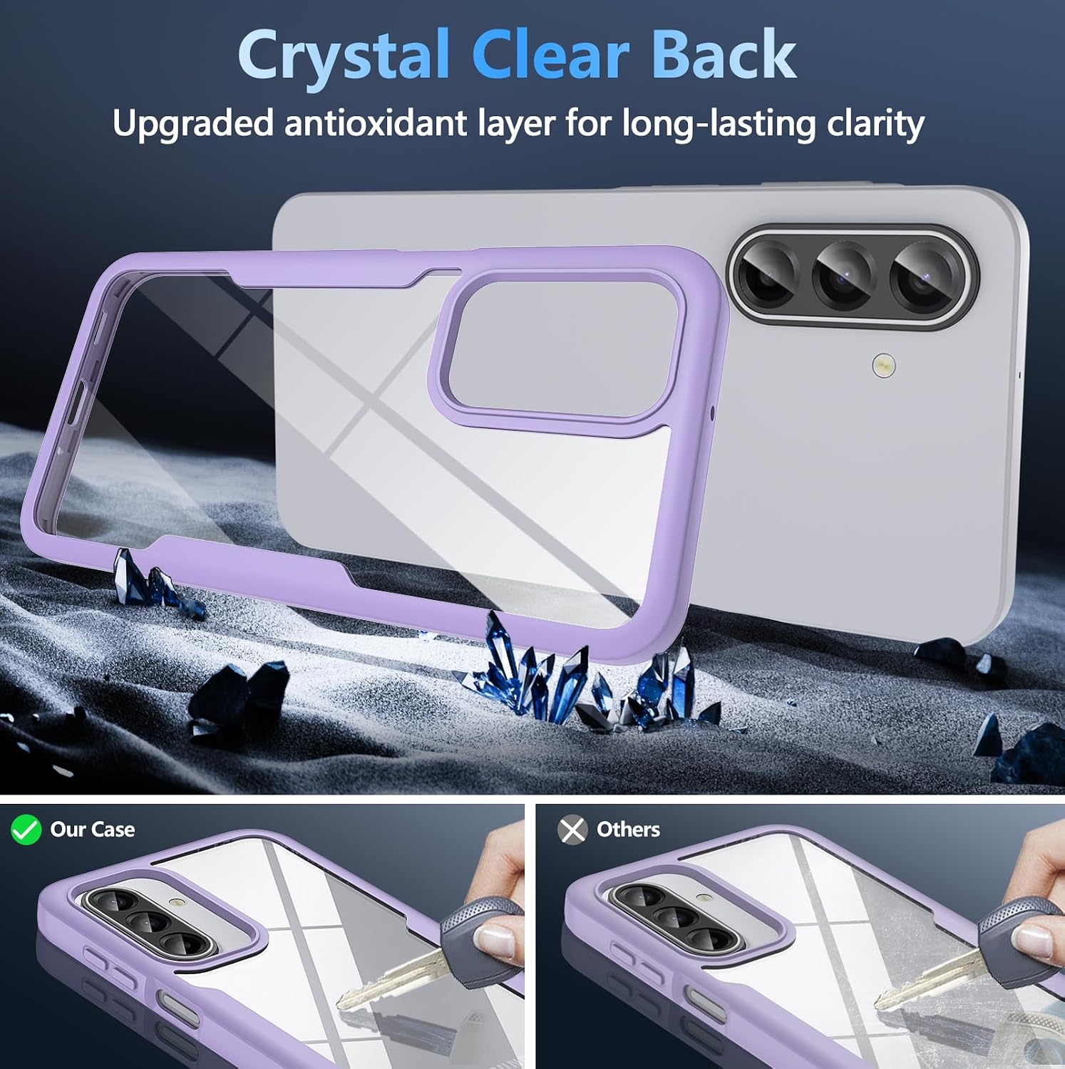 Thumbnail 4 de Hensinple Samsung A17 Case with Built-in Screen Protector — 360° Military-Grade Protection (Violet)