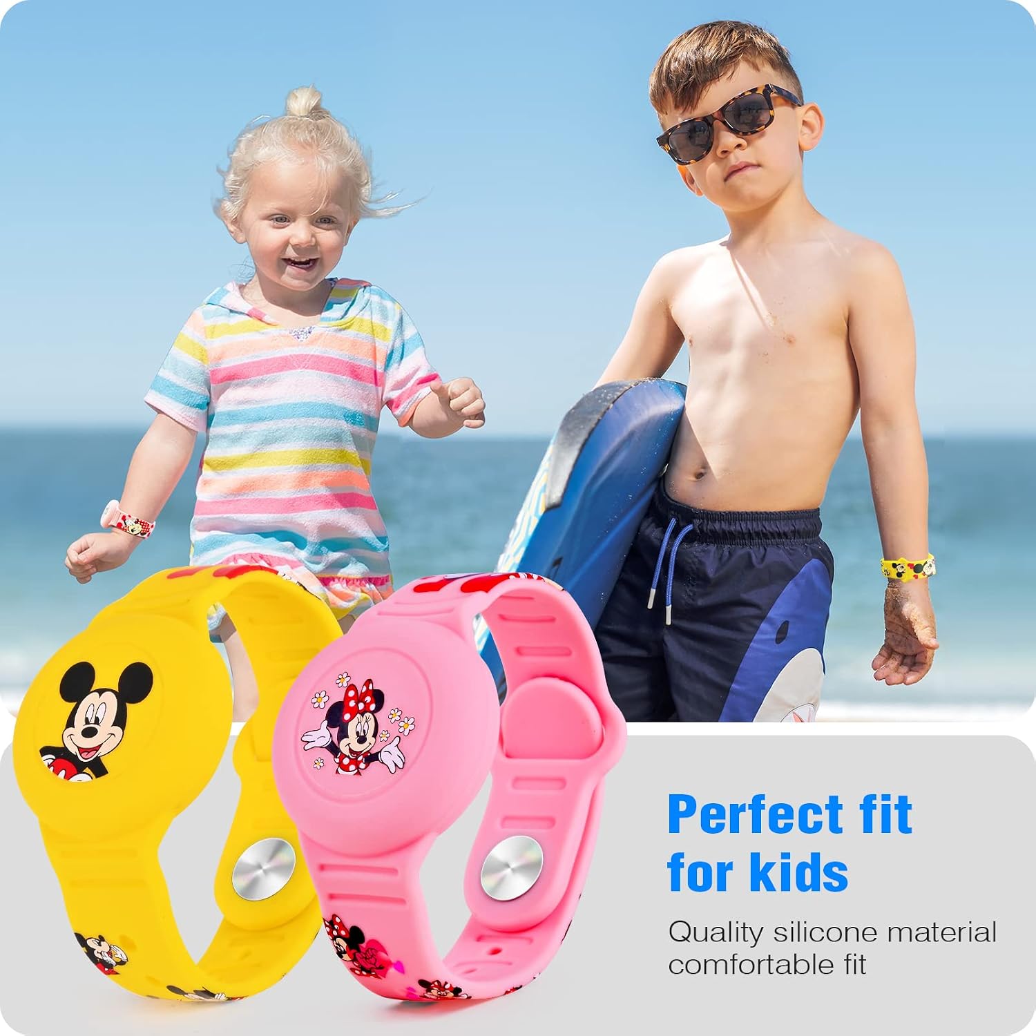 Thumbnail 3 de Waterproof AirTag Bracelet for Kids (2-Pack) — Silicone Cartoon Wristbands for Apple AirTag