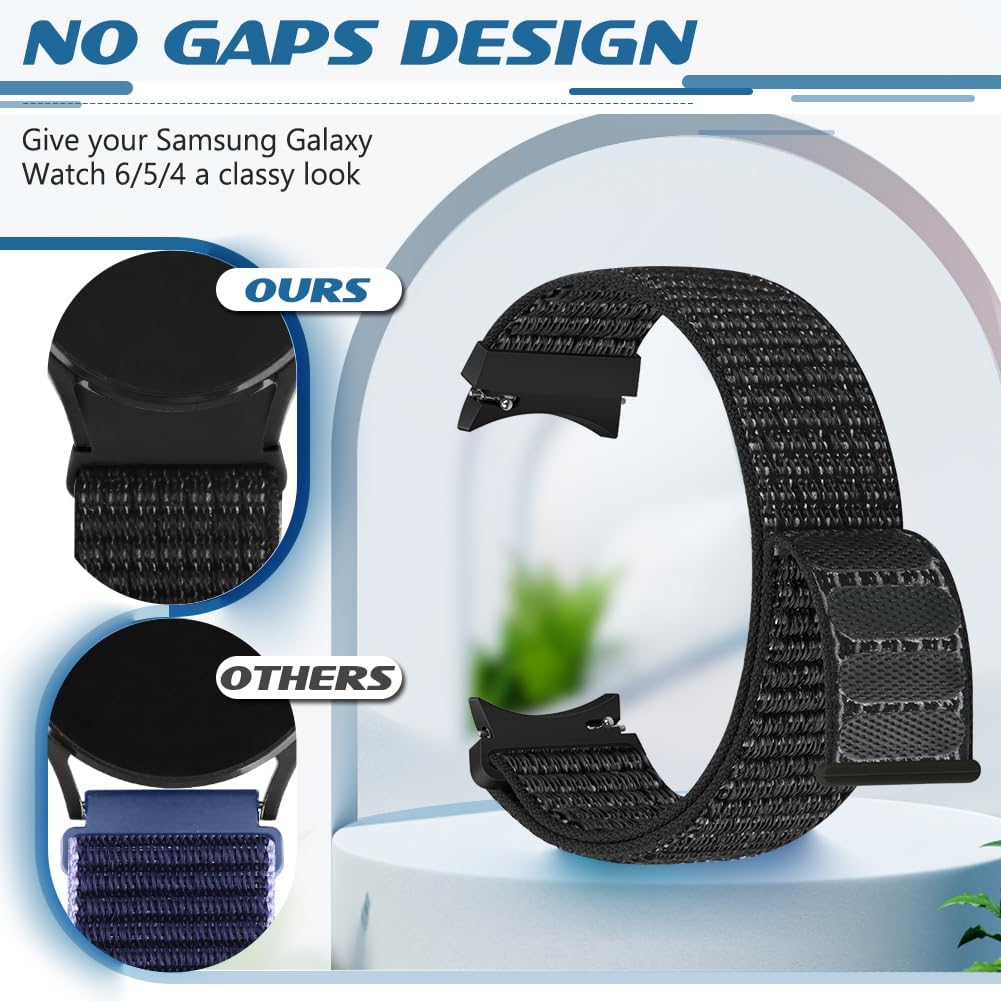 Detalle 2 de Runostrich nylon sport watch strap (no-gap) for Samsung Galaxy Watch 7/6/5/4/FE 40–47mm