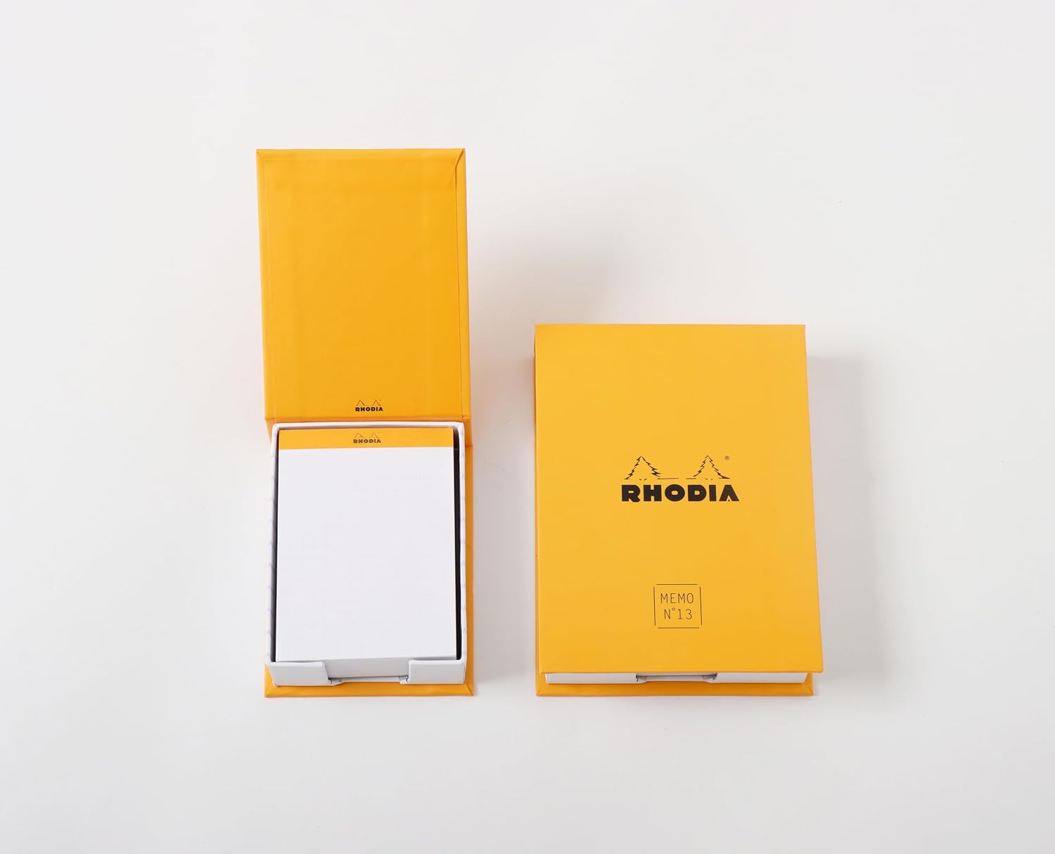 Detalle 2 de RHODIA 194046C Blocco Memo N°13 arancione, A6 – 240 fogli, quadretti piccoli 5 mm, 80 g/m²