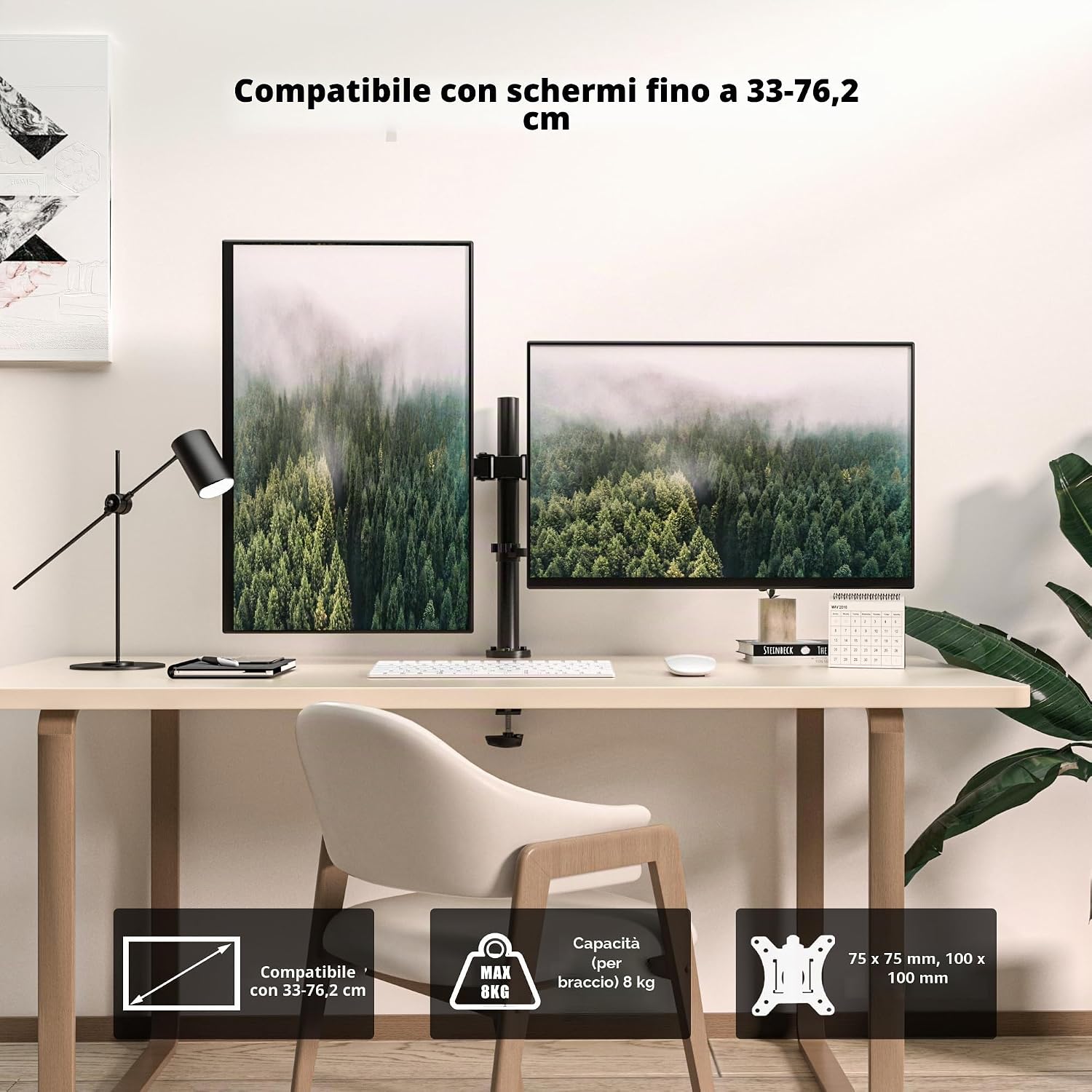 Thumbnail 1 de BONTEC Supporto Doppio Monitor 13–30