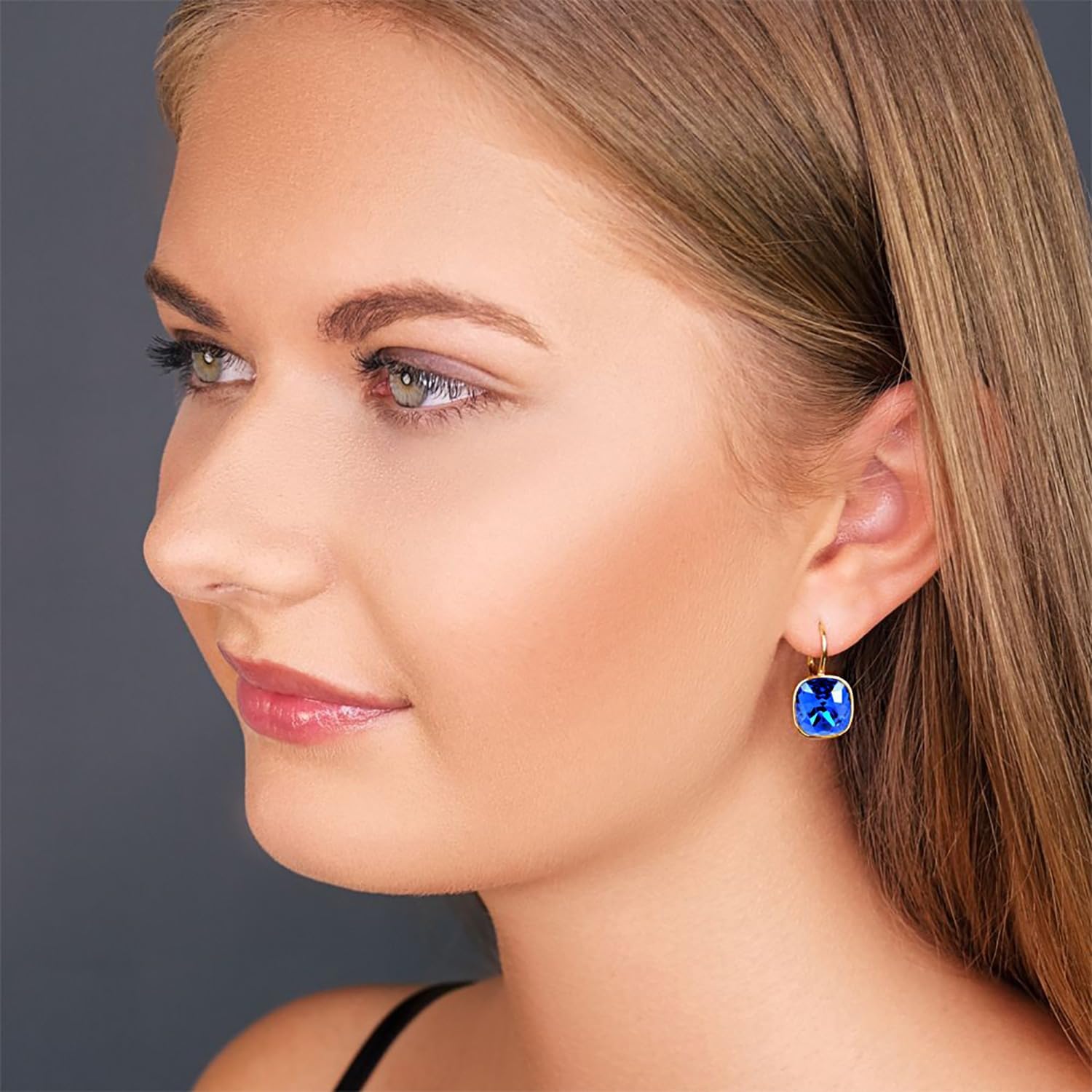 Detalle 2 de NOBEL SCHMUCK Goldene Kristall Ohrringe