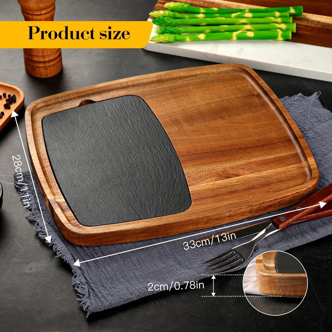 Thumbnail 4 de LiWiBet Servierbrett 33x28 cm aus Akazienholz