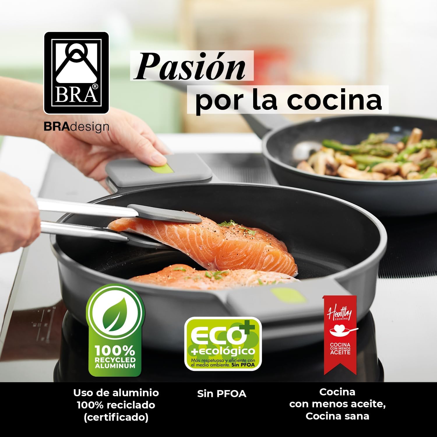 Thumbnail 6 de BRA Life Set de Cocina 9 Piezas, Aluminio Antiadhesivo