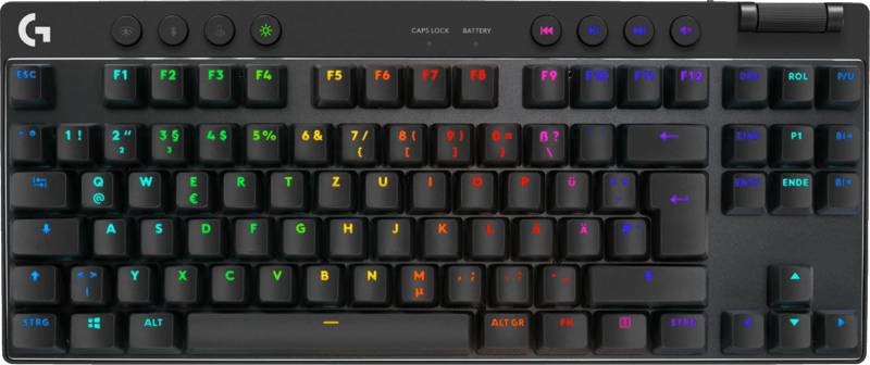 Detalle de Logitech G PRO X TKL Lightspeed – kabellose Gaming-Tastatur im kompakten TKL-Format, braune GX-Taktil-Tasten