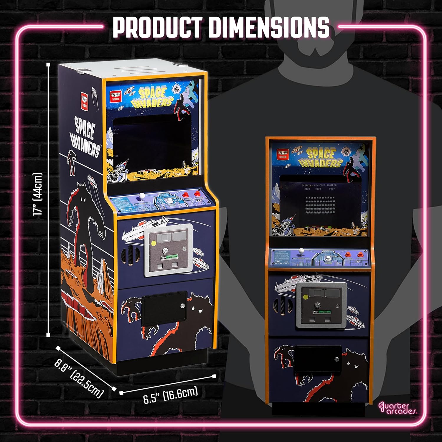 Detalle 2 de Numskull Quarter Arcades Space Invaders 1/4 Scale Mini Arcade