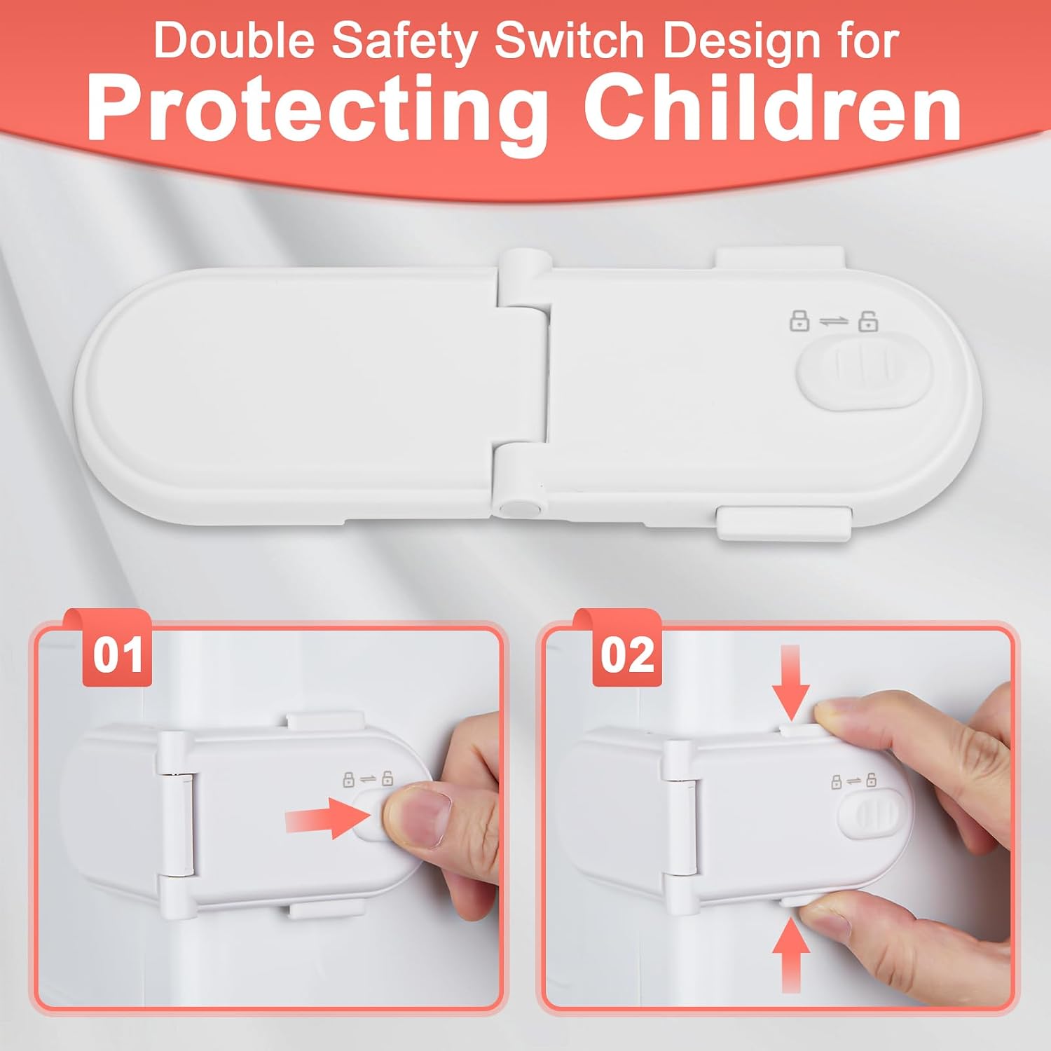 Detalle 2 de REDTRON Child Safety Cabinet Locks 4 pack 🧷