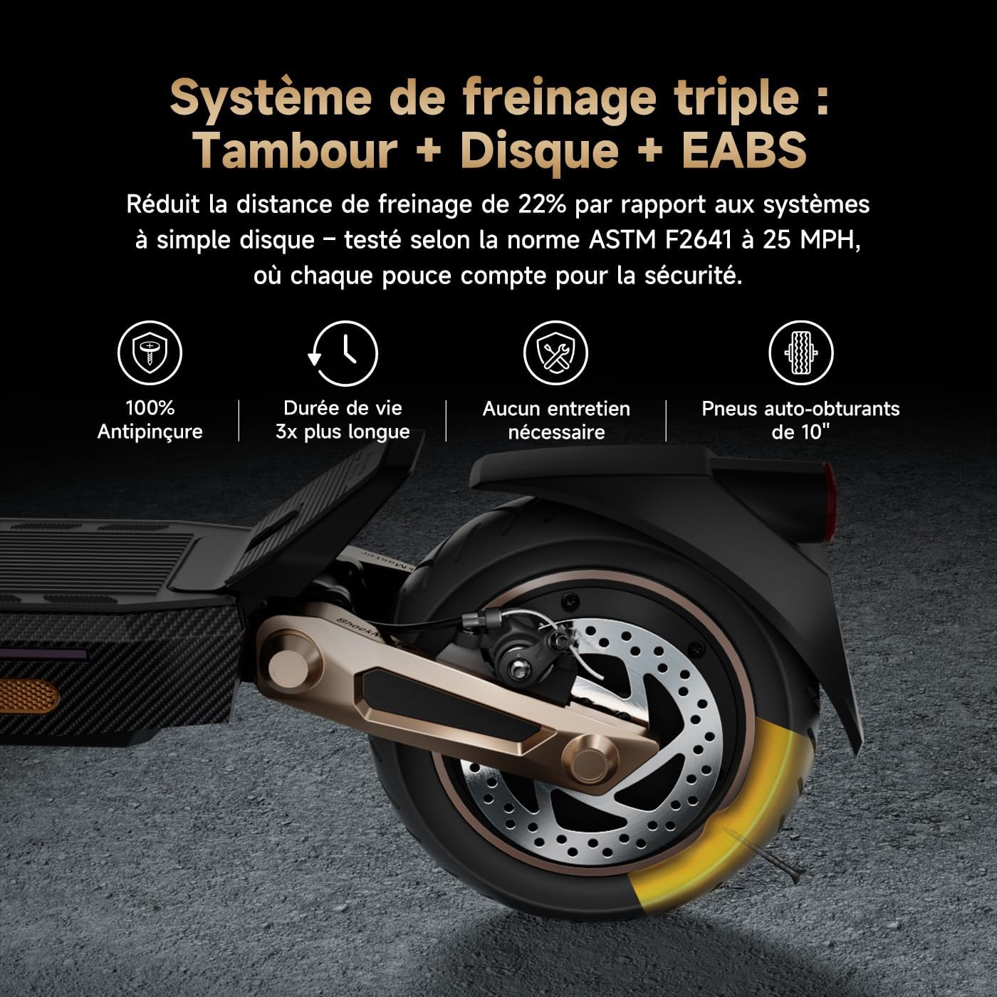 Detalle 2 de NAVEE ST3 Pro trottinette électrique adulte 1350 W max, autonomie annoncée 75 km, suspension intégrale et TCS