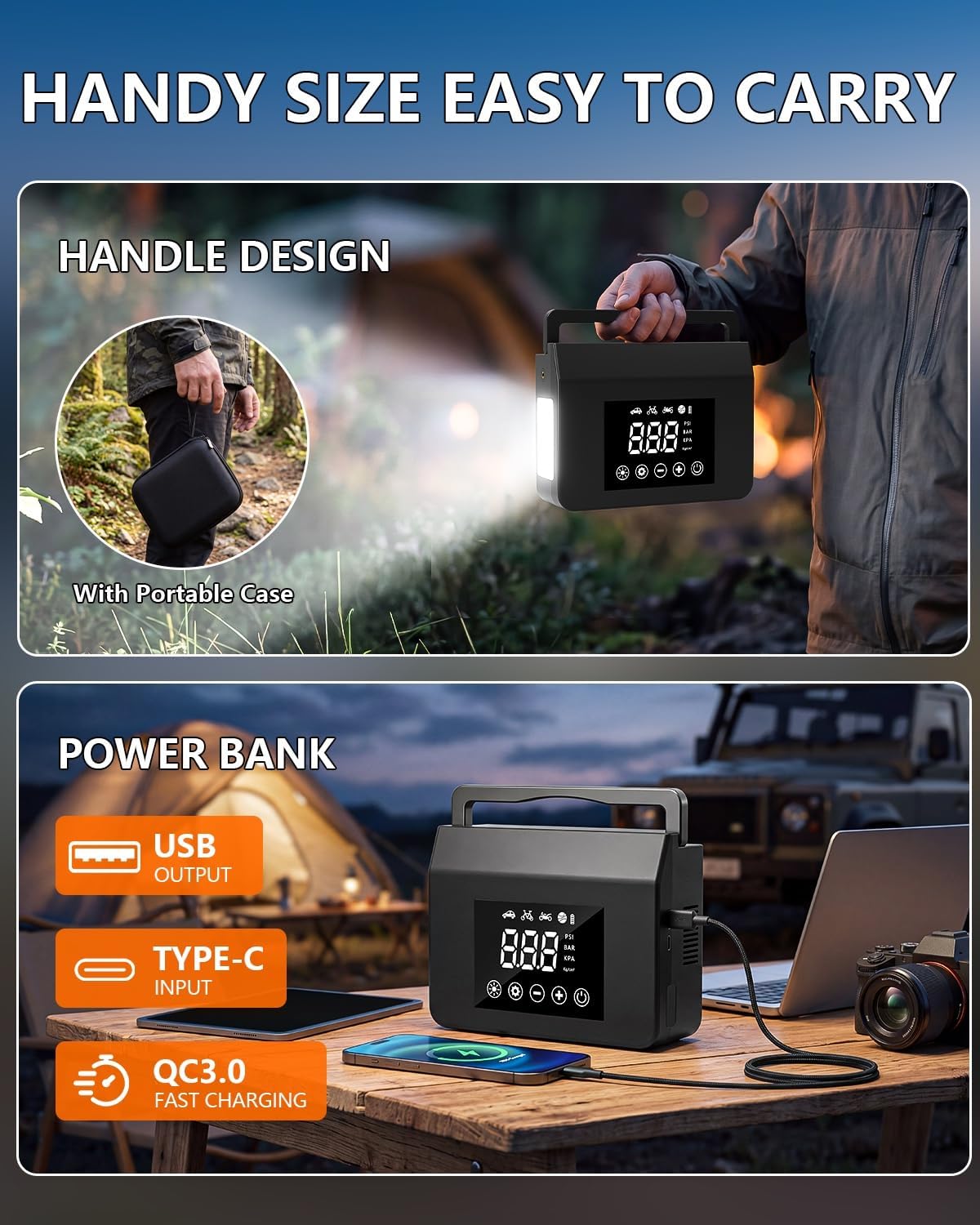 Thumbnail 4 de Car Jump Starter with Air Compressor 4000A