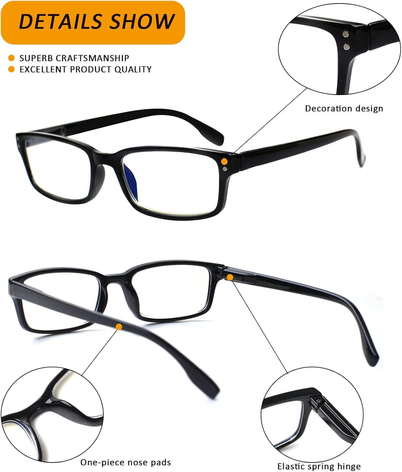 Thumbnail 2 de Kerecsen 6-Pack Reading Glasses with Blue Light Blocking and Spring Hinge — Comfort for Everyday Reading