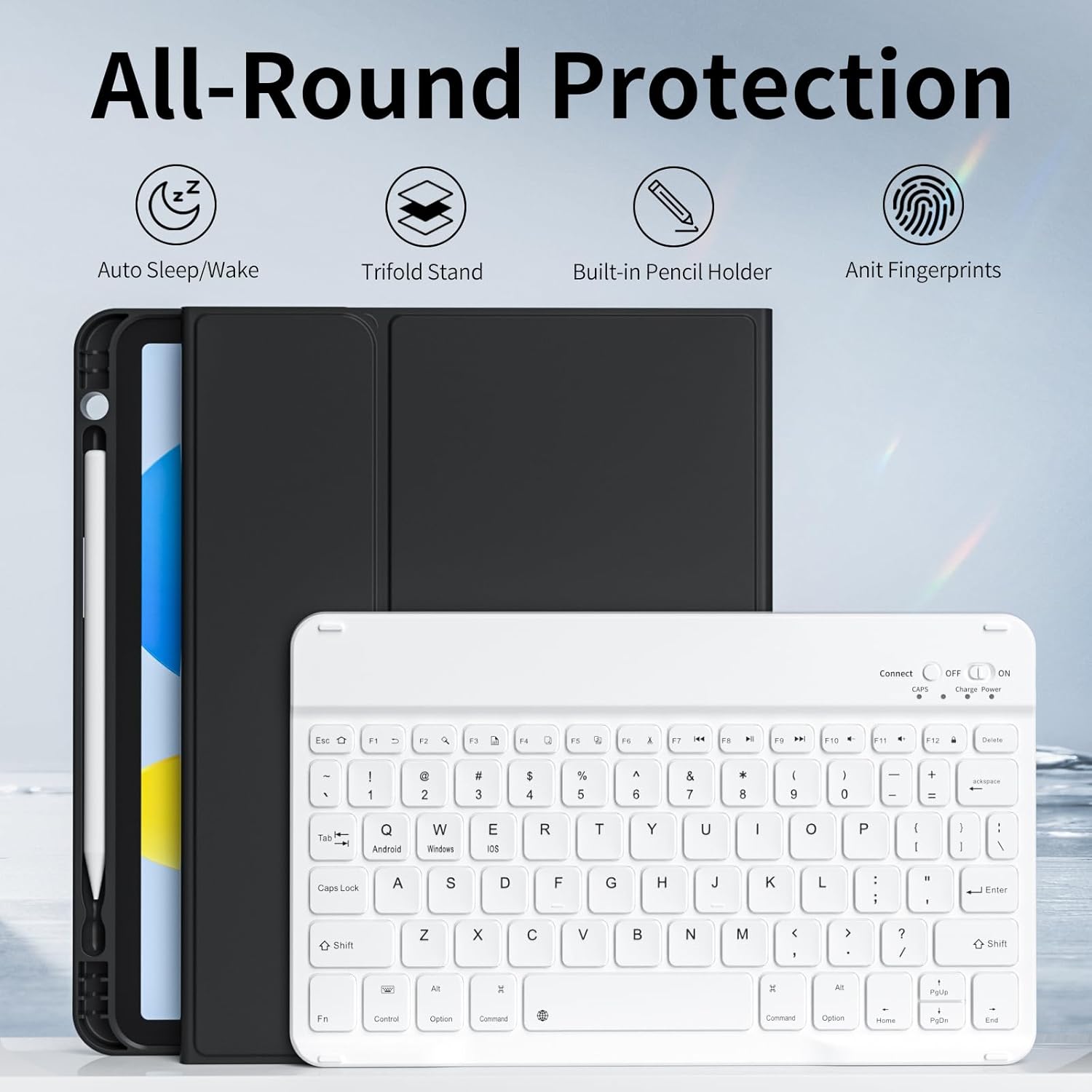 Thumbnail 4 de KVTVOU Magnetic Removable Keyboard Case for iPad A16 (2025 11th Gen) & iPad 10th Gen (2022) – Black