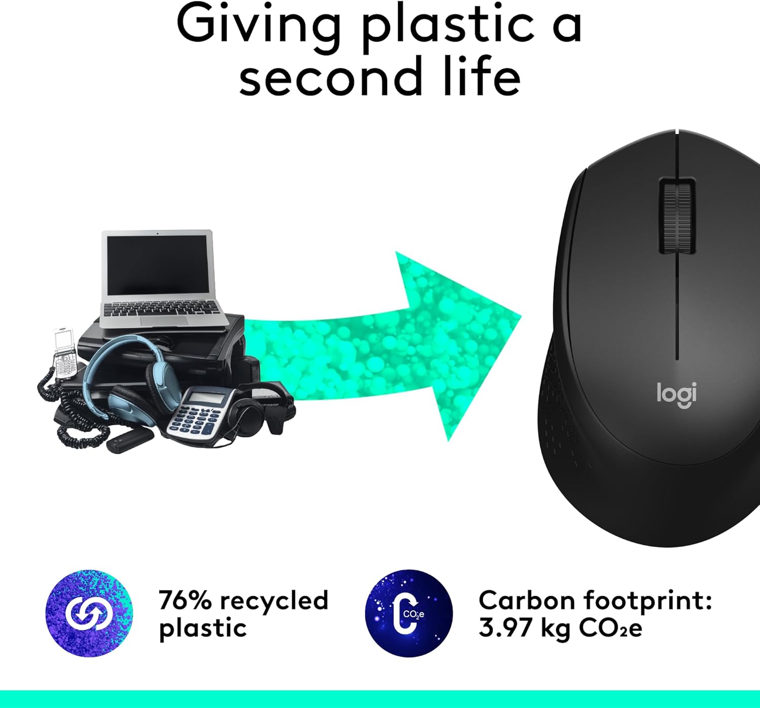 Thumbnail 4 de Logitech M330 Silent Plus Wireless Mouse, 2.4 GHz, 1000 dpi, Black