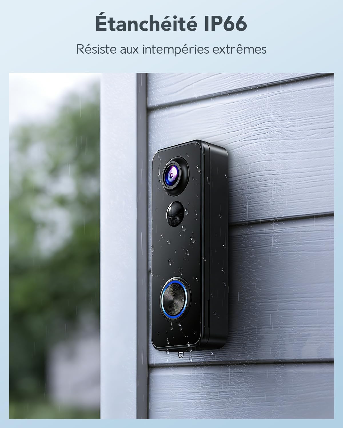 Detalle de XTU 2K HD Sonnette Sans Fil Extérieure Étanche avec Caméra 180° et Détection Humaine