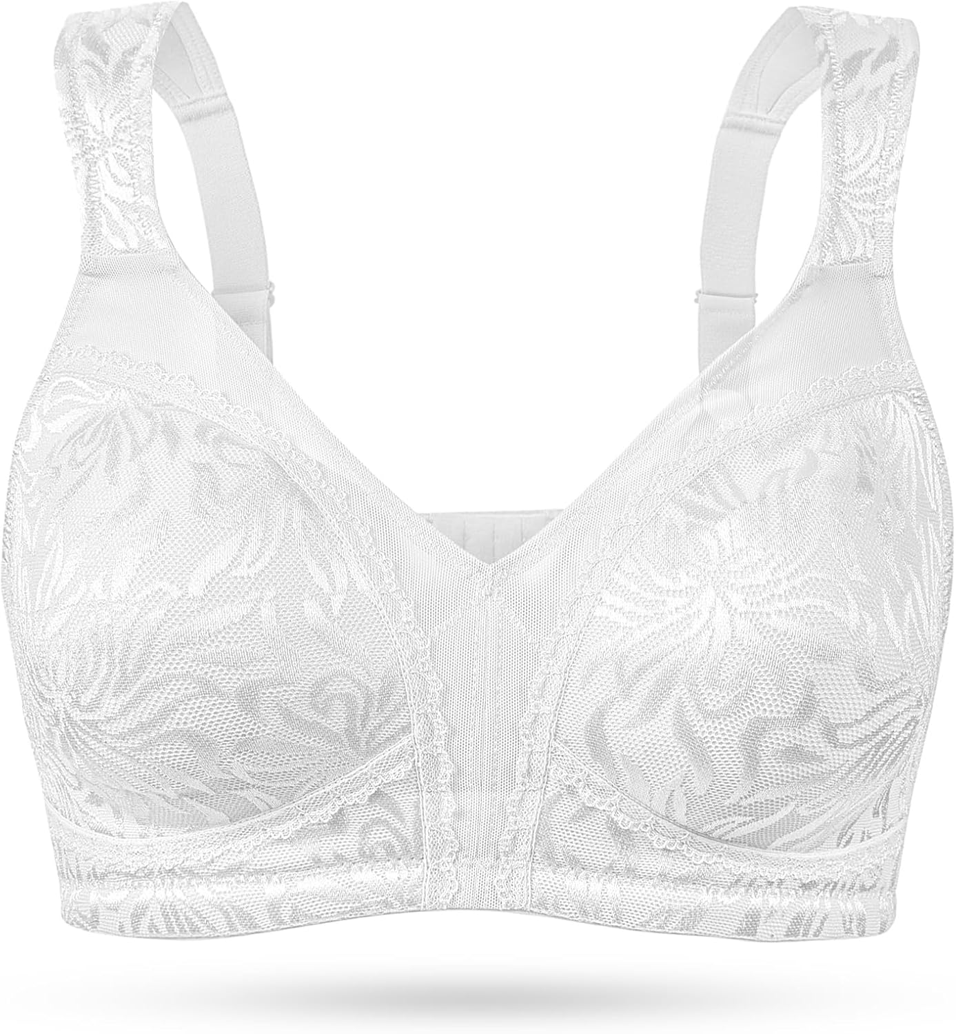Detalle de Wingslove Women's Full Coverage Non Padded Comfort Minimizer Wire-Free Bra Plus Size