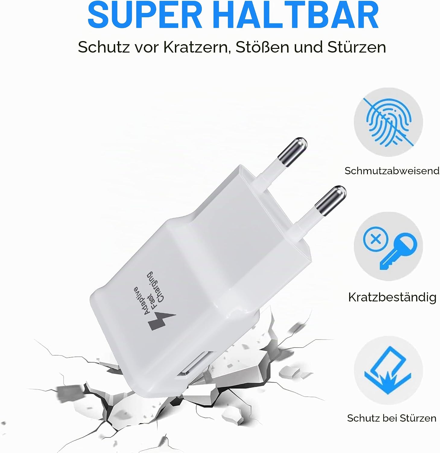 Thumbnail 5 de 4er-Set USB Schnellladegerät Stecker für Samsung Galaxy & mehr – AFC kompatibel, 15 W