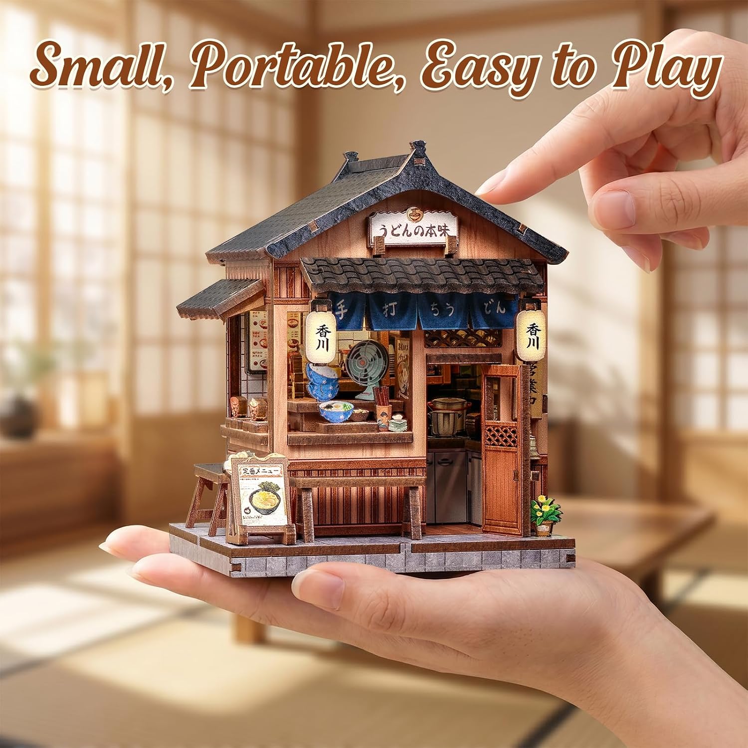 Detalle 2 de Cutefun Book Nook Japan - Puzzle 3D in legno Kagawa Udon House