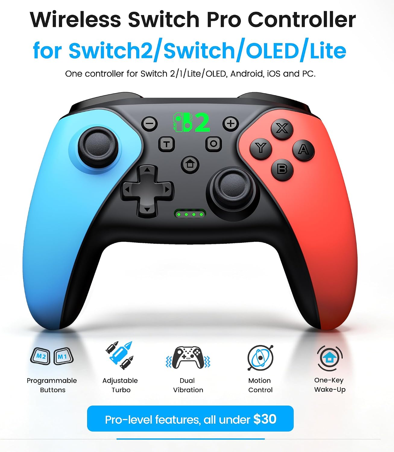 Detalle de BEBONCOOL HOTS Switch 2 Controller – versatile, programmable pro controller for Switch family and beyond
