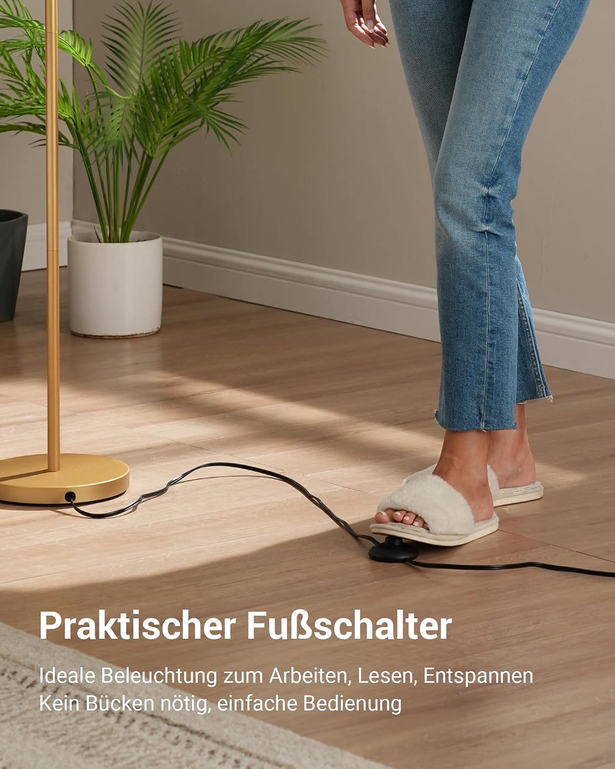 Thumbnail 2 de EDISHINE Stehlampe Wohnzimmer 161 cm mit Bogen