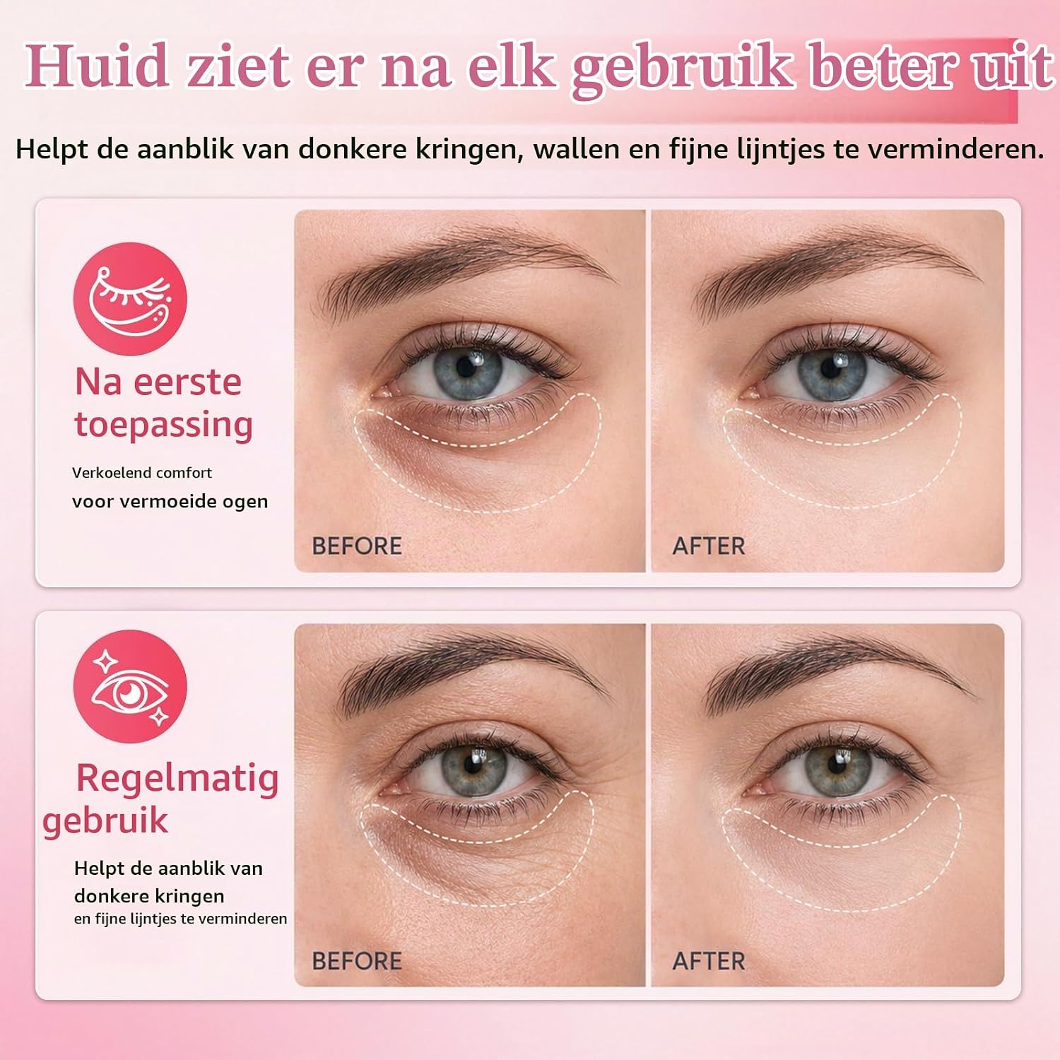 Detalle de lofuanna Collagen Peptide Eye Patches, 60 stuks met cafeïne en hyaluronzuur