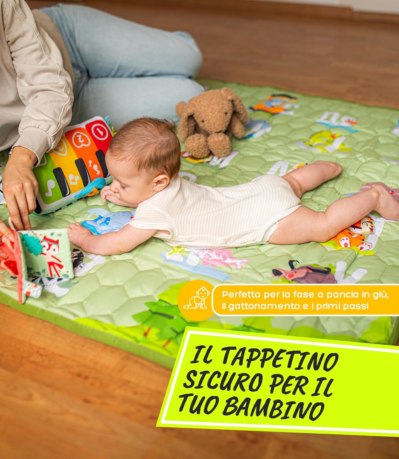 Thumbnail 1 de Tappeto Gioco Pieghevole VALBABY 127x127 cm: morbido, antiscivolo e lavabile per neonato e gattonamento