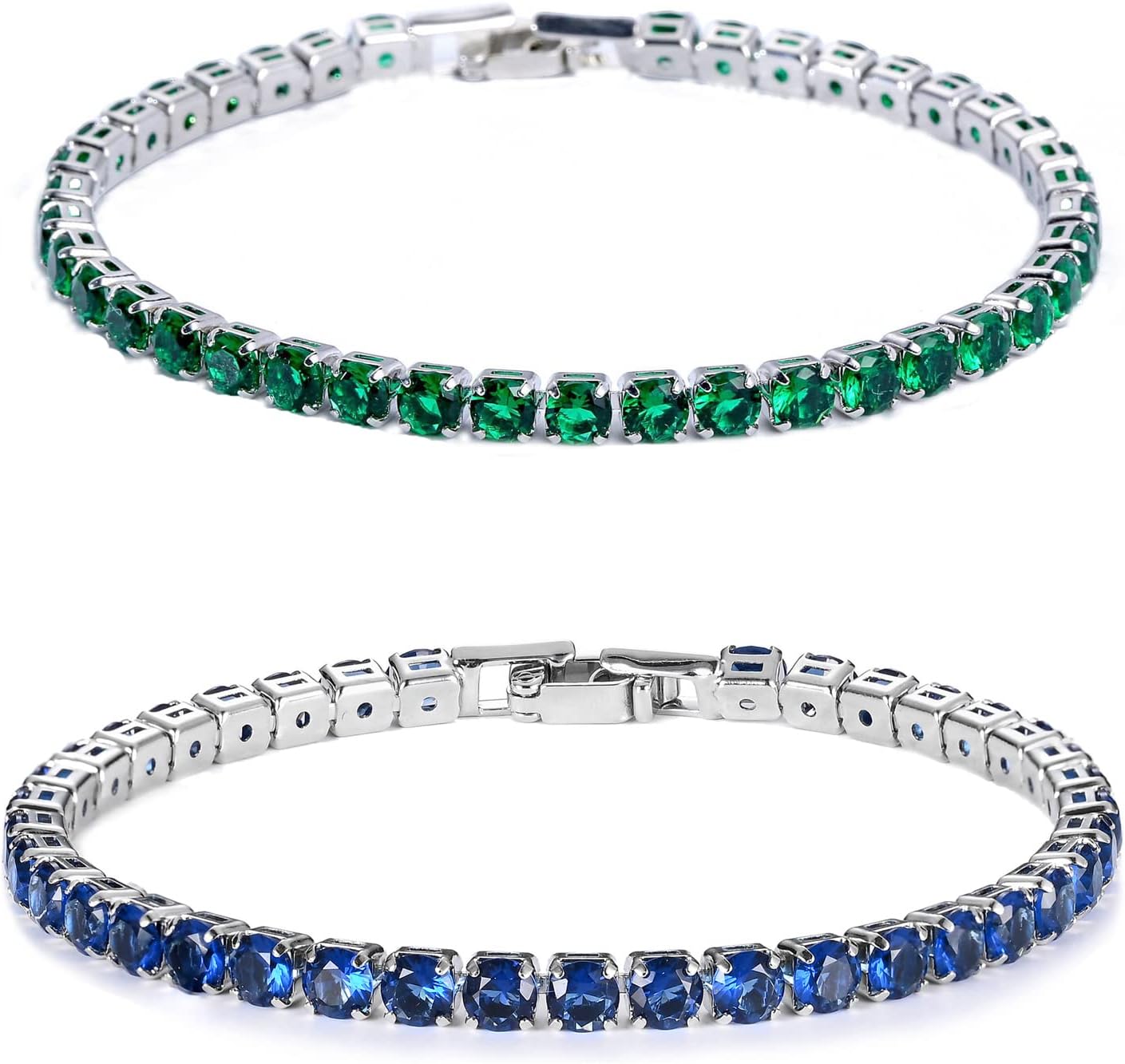 Thumbnail 2 de Pummny 2 Stück Tennisarmband Damen – 4 mm Zirkonia, Schnappdesign