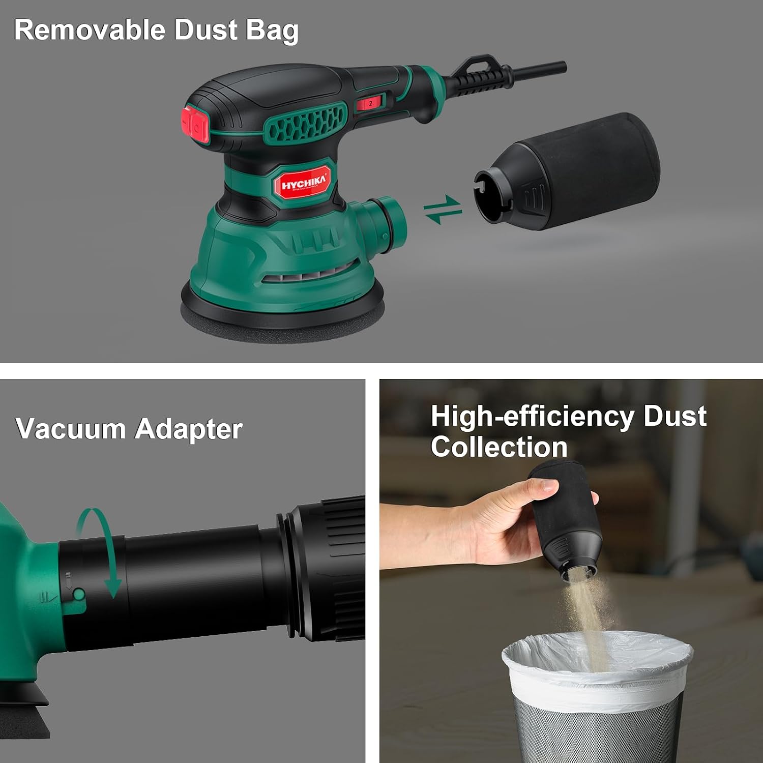 Thumbnail 5 de HYCHIKA Random Orbital Sander 300W (up to 12000 OPM) with 6 speed control