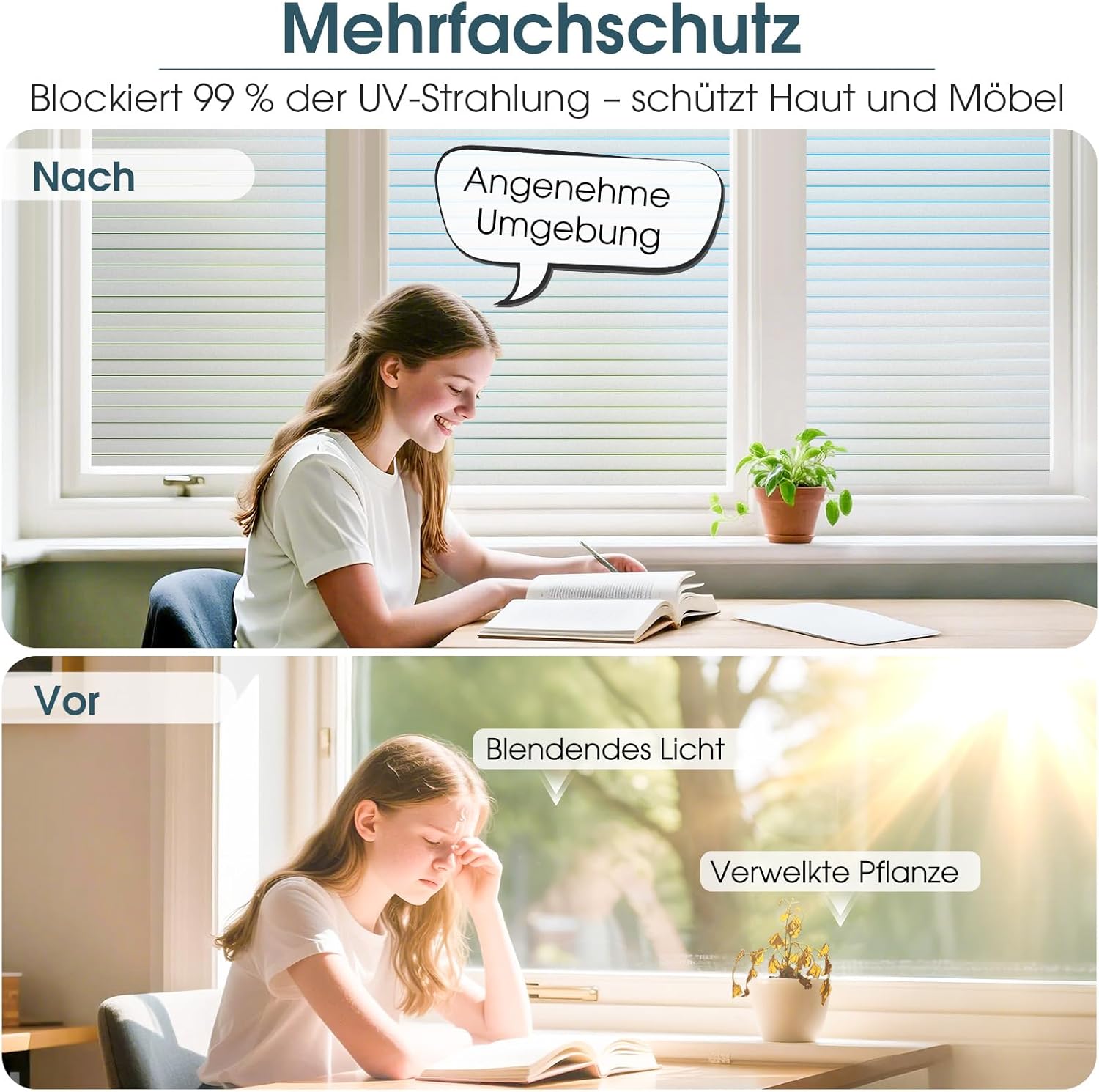 Thumbnail 2 de Lifetree Fensterfolie Streifen Blickdicht 44,5x200 cm