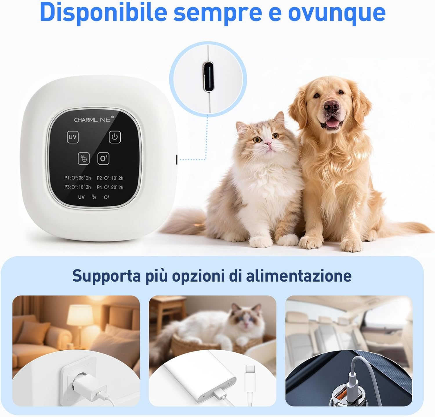 Thumbnail 2 de Purificatore d'aria portatile 3 in 1 con profumata: purifica, deodora e profuma in modo versatile