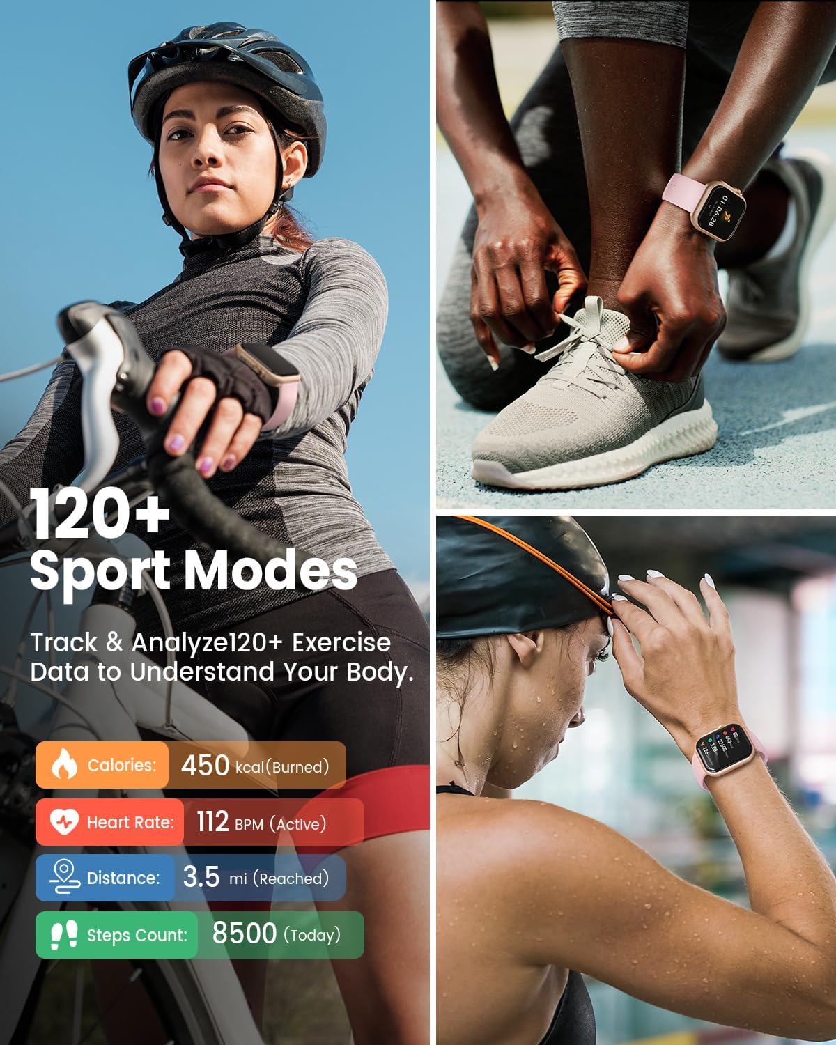 Detalle 2 de Smart Watch for Women with 1.85" Display, IP68 Waterproof, 120+ Sport Modes, 1000mAh Battery