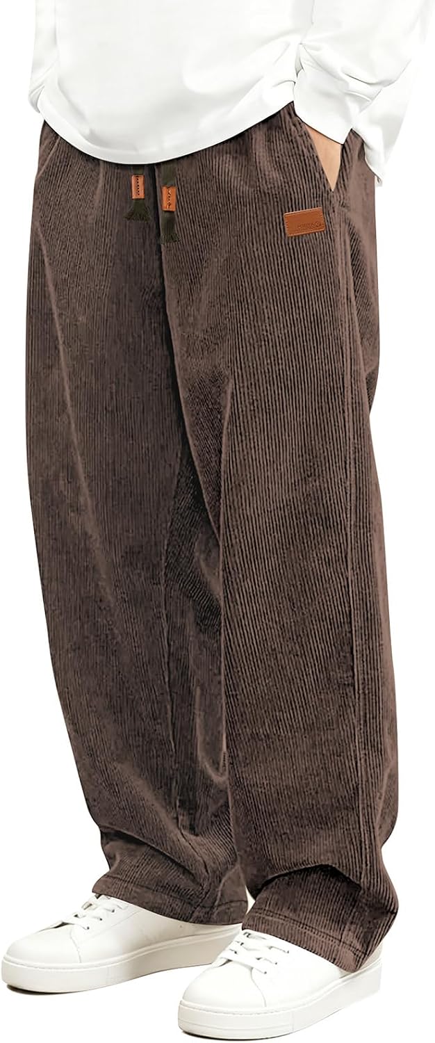 Detalle de HMIYA Cord Hose Herren Chinohose Regular Weites Bein