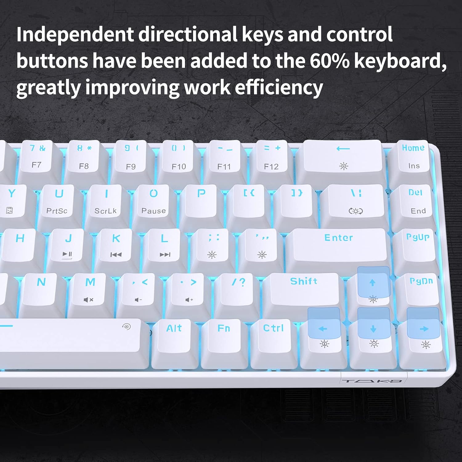 Thumbnail 3 de Dierya T68SE 60% Gaming Mechanical Keyboard (68-Key) with Blue Switches, White