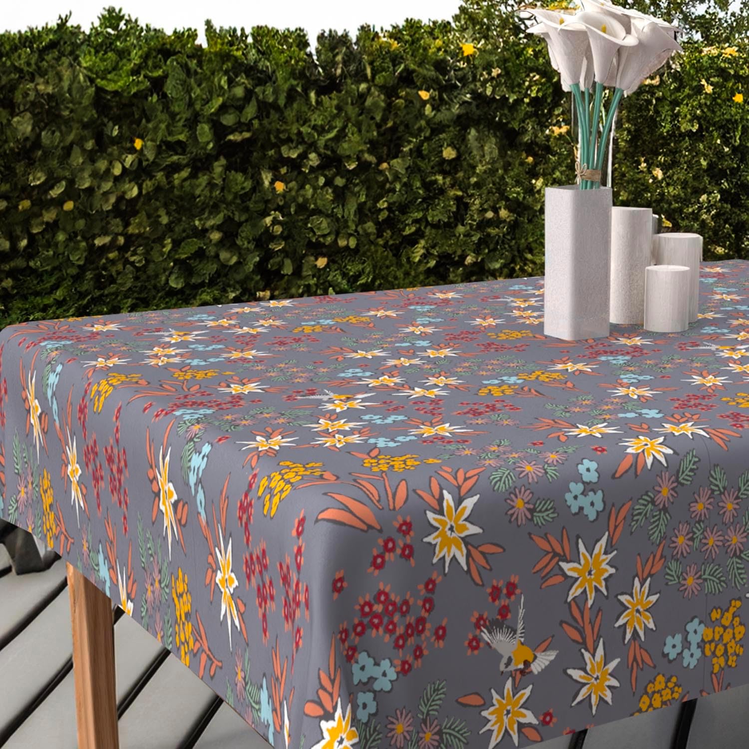 Detalle 1 de Soleil d’ocre Tovaglia stampata antimacchia quadrata 180x180 cm Artemis