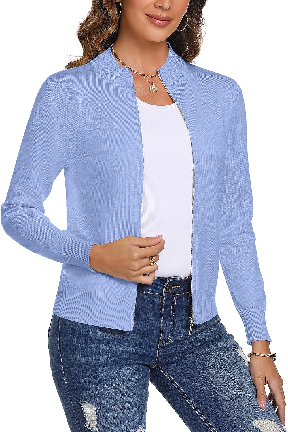Thumbnail 3 de Aottori cardigan de punto mujer cremallera