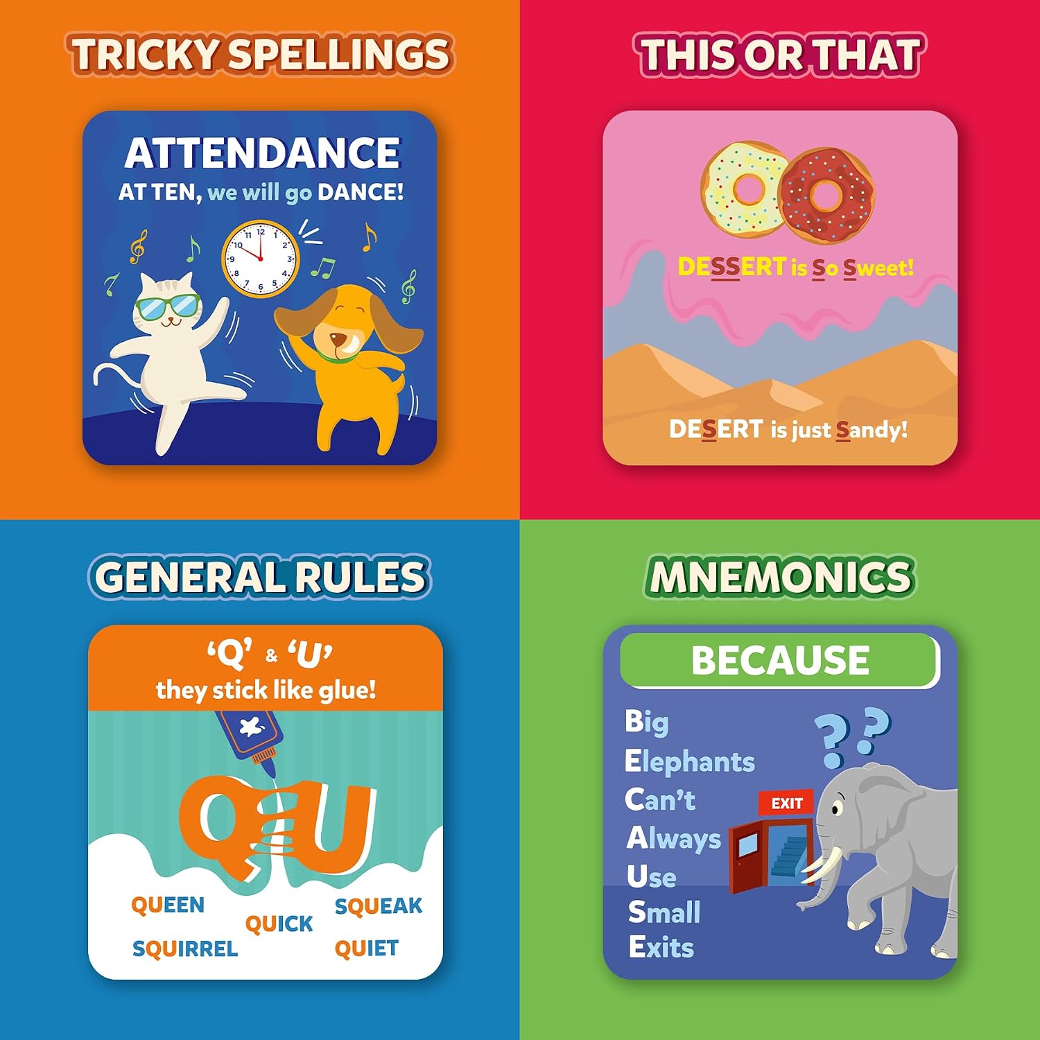 Thumbnail 4 de Skillmatics Spelling Tricks Flash Cards, 60-Card Set for Grades 1–6
