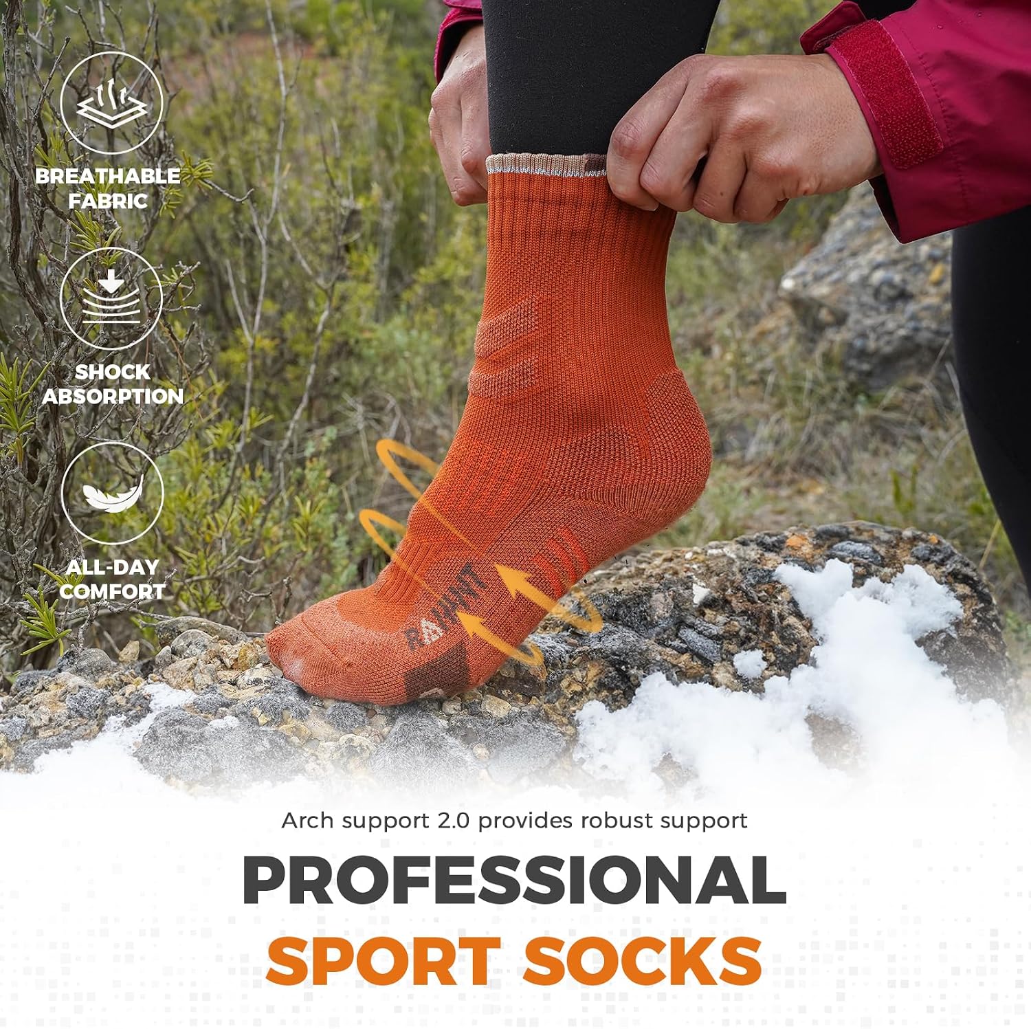 Detalle 2 de Merino Wool Thermal Walking Socks 3 Pairs