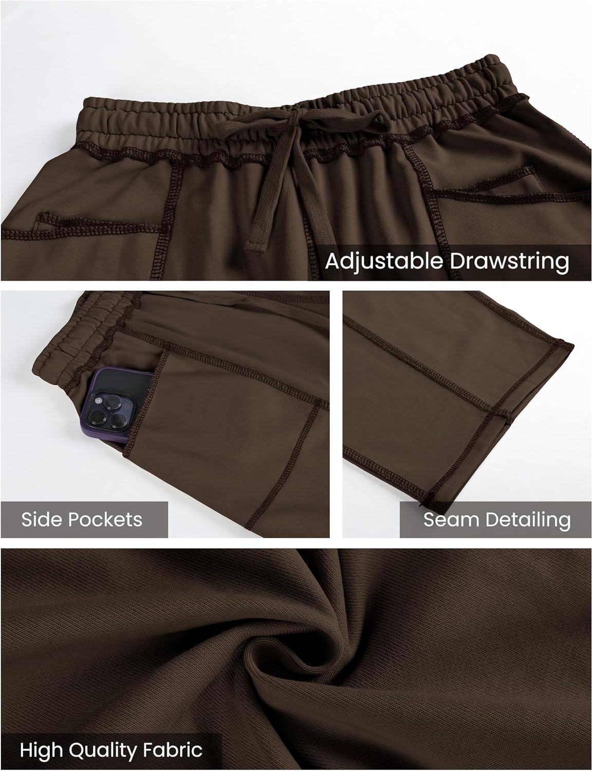Thumbnail 5 de Athlisan Women’s Baggy Barrel Pants Wide-Leg Lounge Drawstring Sweatpants with Pockets