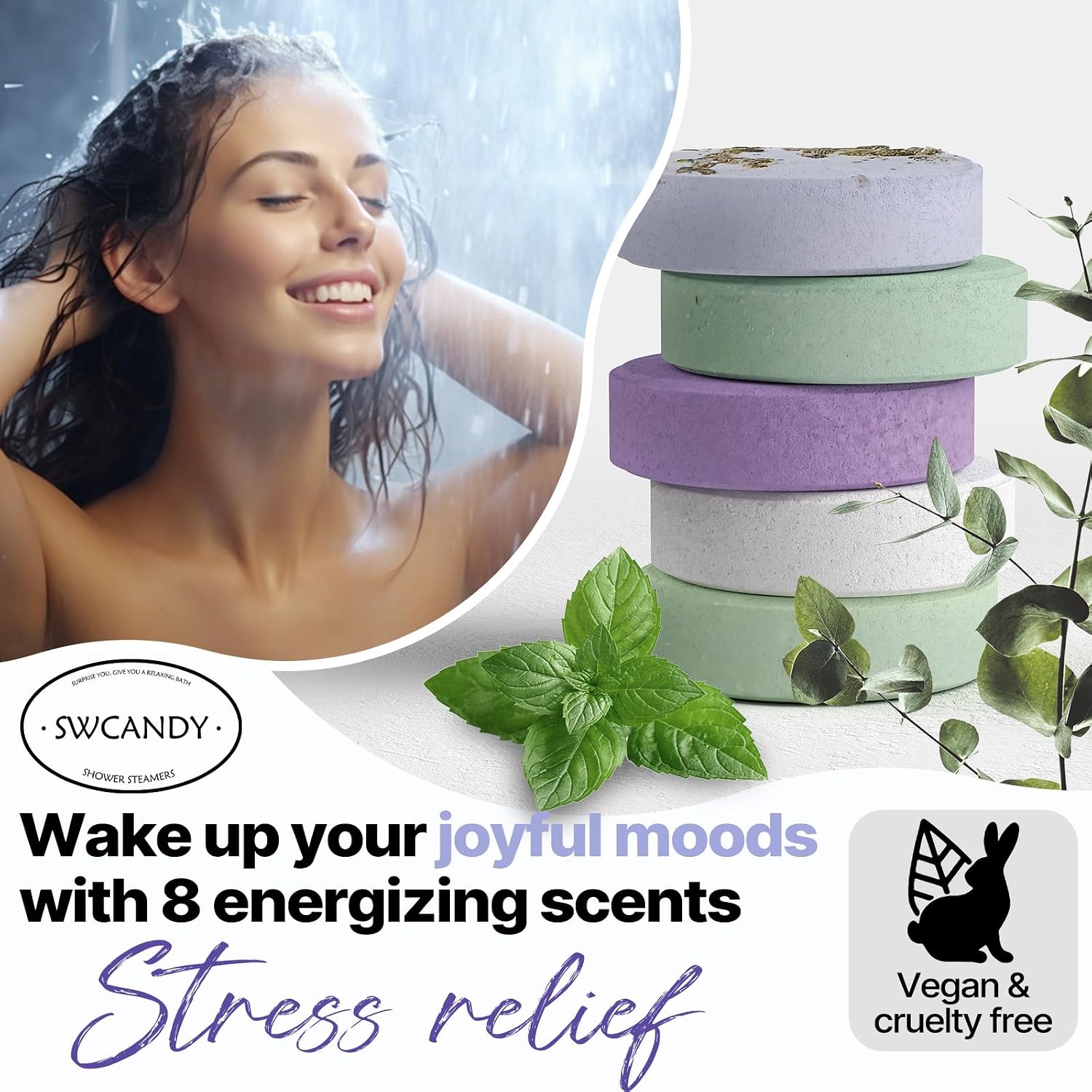 Detalle de SWCANDY Shower Steamers 8 pack
