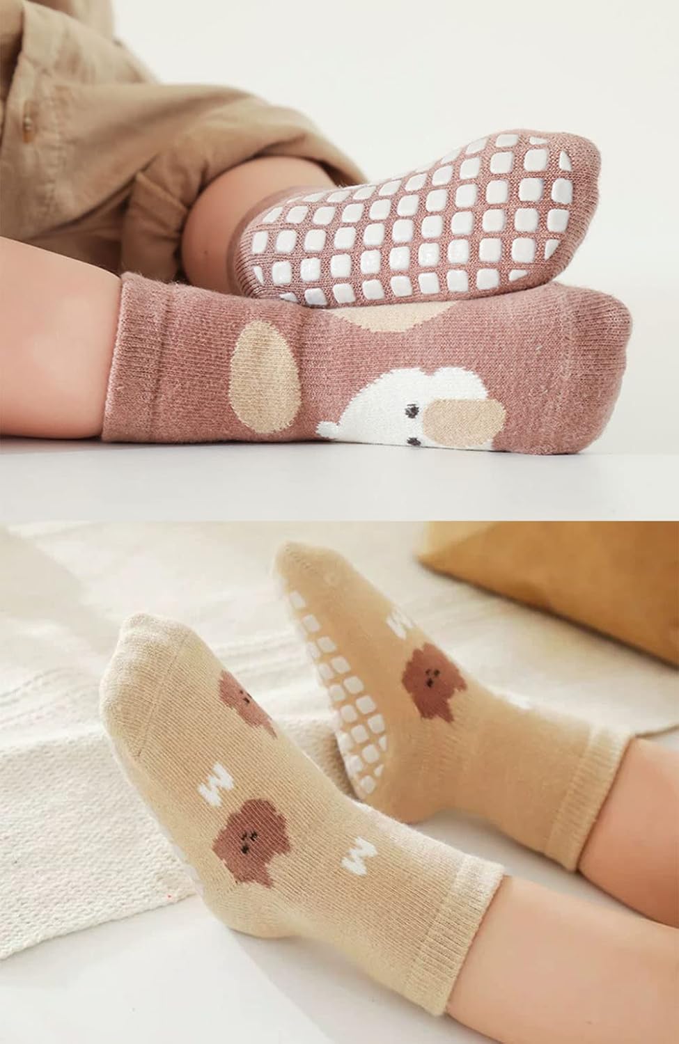 Thumbnail 6 de FedMois 5er Pack Baby/ Kleinkinder ABS rutschfeste Sneaker-Socken mit Tiermotiven aus Baumwolle