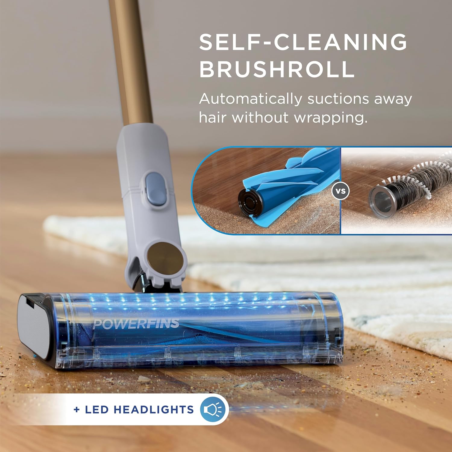 Detalle de Shark BU1621C PowerLite Cordless Stick Vacuum with FloorDetect and LED Headlights