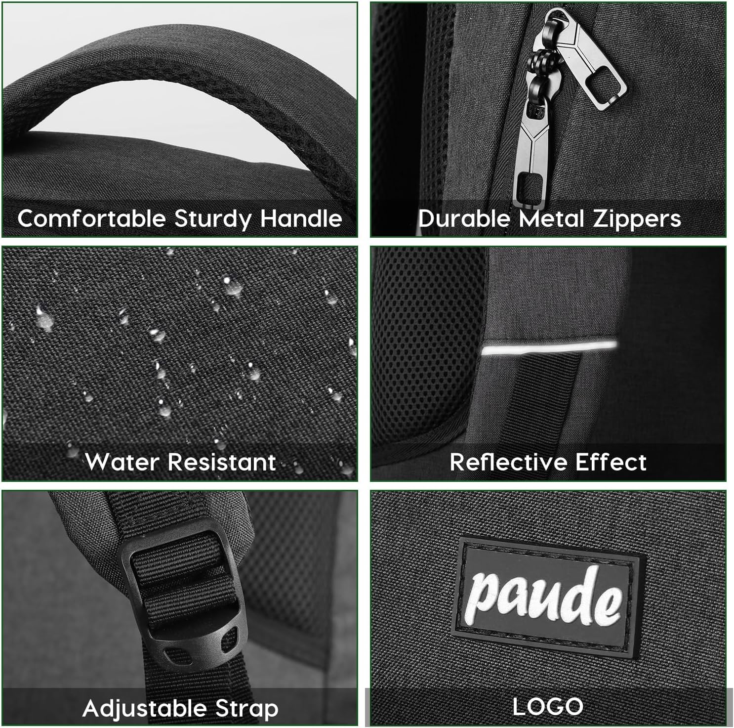 Thumbnail 3 de Paude Backpack for Men and Women – 35L Water-Resistant Laptop Backpack with USB Port (Fits 15.6 inch) for School, Travel, and Business