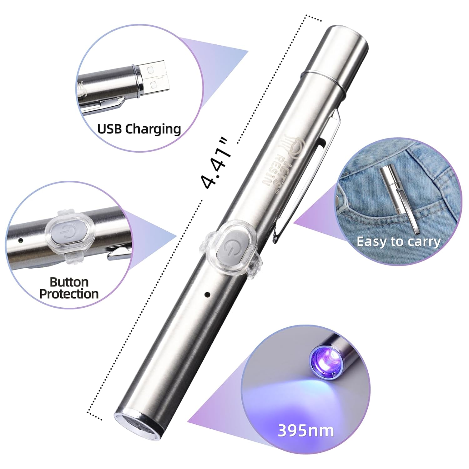 Detalle 1 de LET'S RESIN ALR00075 UV Resin Kit with Light, 30g Adhesive for Glass, Plastic & Metal