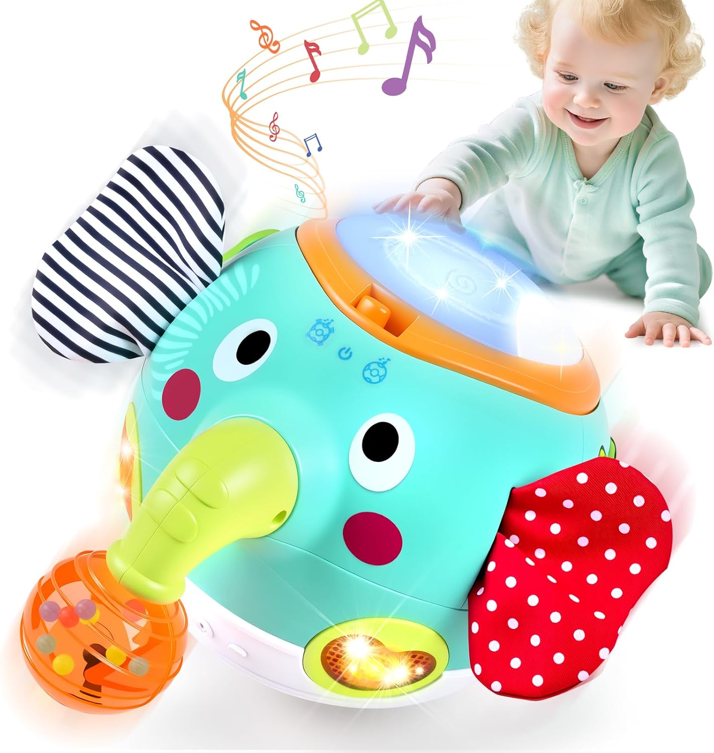 Detalle de Baby Toys 6 to 12 Months Crawling Elephant with Music and Sensory Play