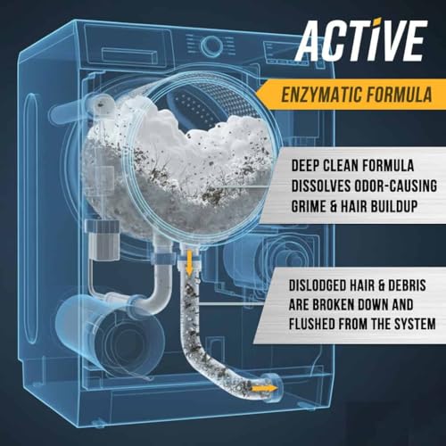 Detalle de ACTIVE Pet Owner Enzymatic Washing Machine Cleaner (24 Tablets) — 5-in-1 Deep Clean for Cat & Dog Hair, Odor, and Residue