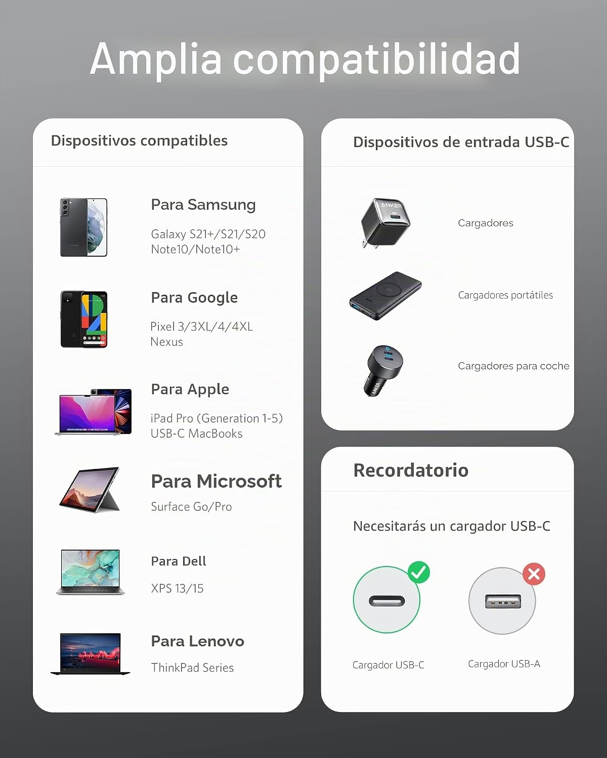 Thumbnail 3 de Anker 333 Cable USB-C 100W Carga Rápida ⚡ 1m+1.8m+3m