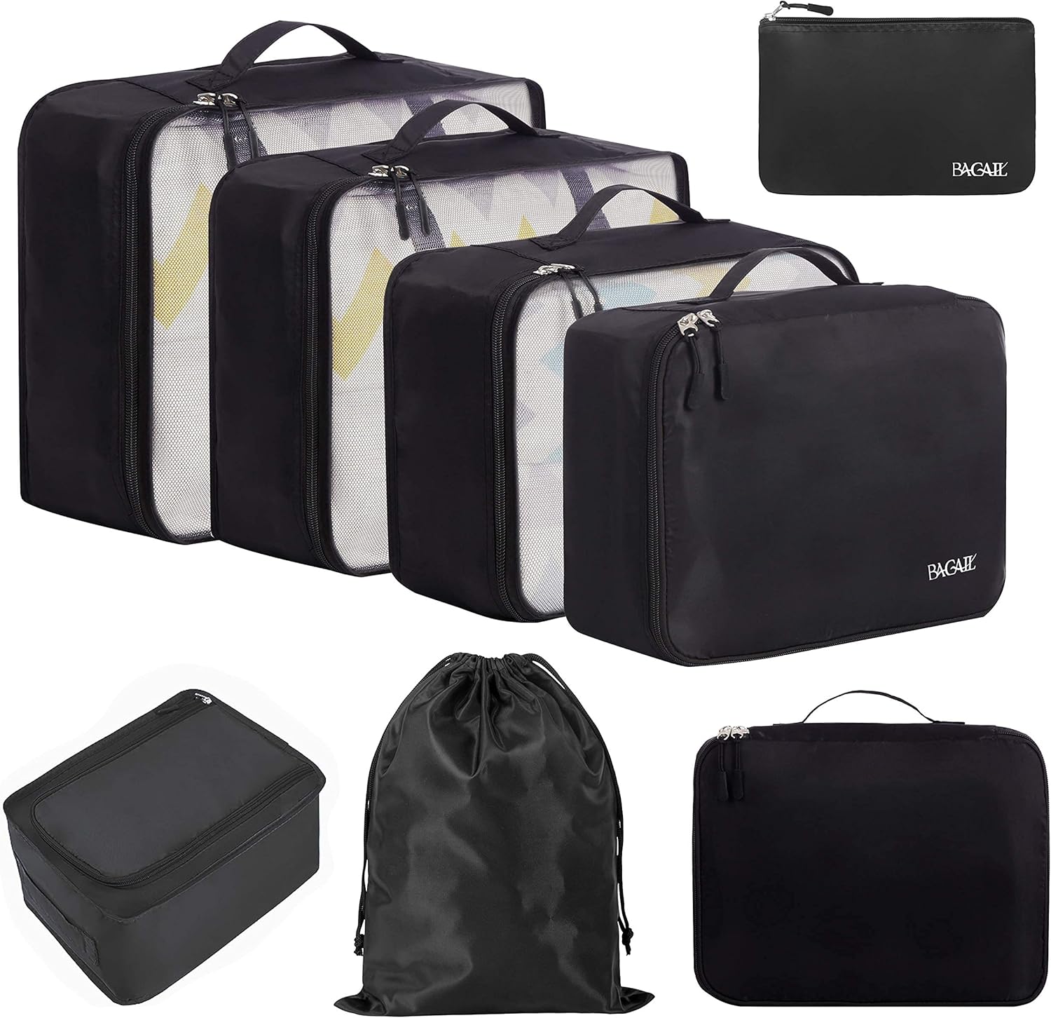 Detalle de BAGAIL 8-teiliger Packwürfel-Set für Reise & Kofferorganizer (Kleider-/Packing-Cubes)